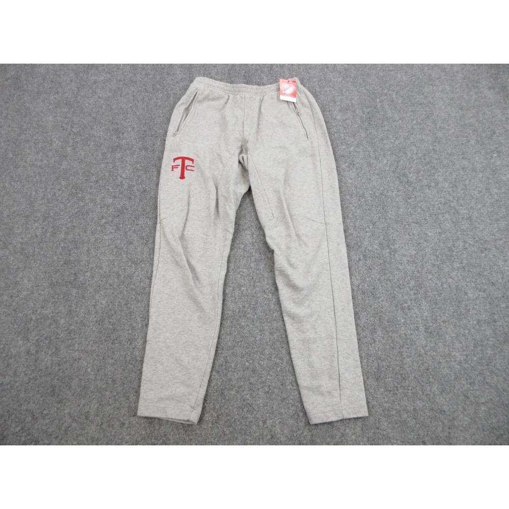 Toronto FC Pants Mens Small Gray MLS Soccer Adidas Sweatpants Jogger Zip Pockets